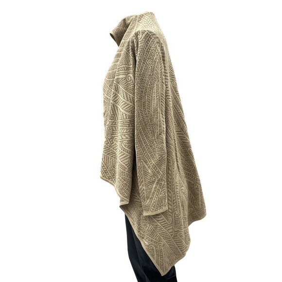 Peruvian‎ Connection Beige Tribal Pattern Open Cardigan Pima Cotton Women XS - Picture 3 of 10